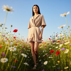 Zara Mini Dress Cutout Linen